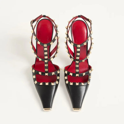 Sandali da Donna con Rivetti e Cinturino alla Caviglia, Stile Romano, Sexy ed Eleganti, per Banchetti e Sfilate, Moda Europea e Americana platinumshop