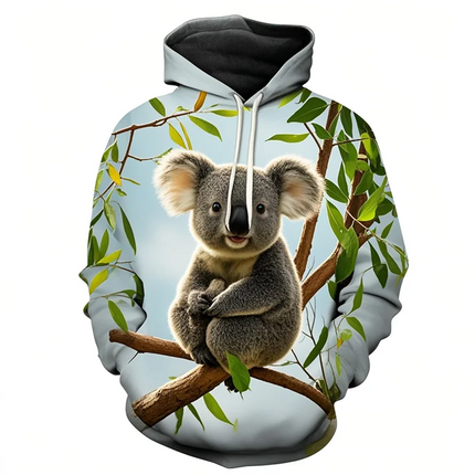 New Cute Koala 3D Print Sweatshirt For Men Women Casual Animal Graphics Pullovers Streetwear Casualfashion Long Sleeve Hoodie