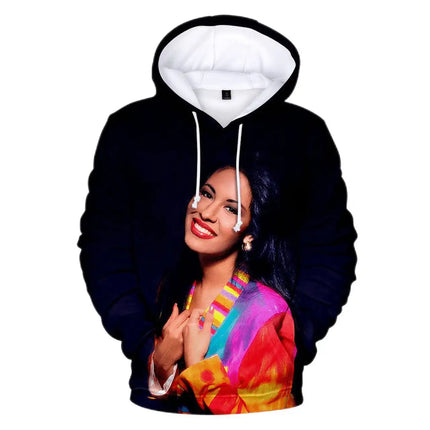 Sexy Singer Selena Quintanilla 3D Print Hoodies Men Women Hip Hop Oversized Pullover Hooded Sweatshirts Streetwear Man Clothing