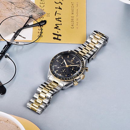 PAGANI DESIGN 500 Orologio da Uomo di Lusso con Cronografo Sportivo, Quadrante Tondo, Vetro Zaffiro AR, Movimento Giapponese, Acciaio 316L, Luminoso platinumshop