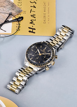 PAGANI DESIGN Nuovo Orologio da Uomo di Lusso al Quarzo con Vetro Zaffiro AR, Cronografo Sportivo Impermeabile 500 ATM, Movimento Giapponese, Luminoso, in Acciaio 316L
