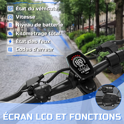 Monopattino Elettrico per Adulti TODIMART, E-Scooter Urbano, Batteria 48V 10.4Ah, Motore 500W, Velocità 45km/h, Autonomia 30-45km, Monopattino Elettrico Pieghevole Portatile per Pendolari