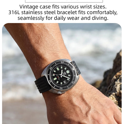 ADDIESDIVE Luxury Men's Automatic Watch Ceramic Bezel Sapphire Glass 200m Waterproof Ultra Bright Blue Luminous Diving Watch