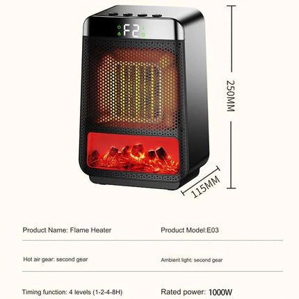 Portable Electric Heater Portable Desktop 1000W PTC Heating Fan Warm Air Blower for Household Office Mini Space Heater