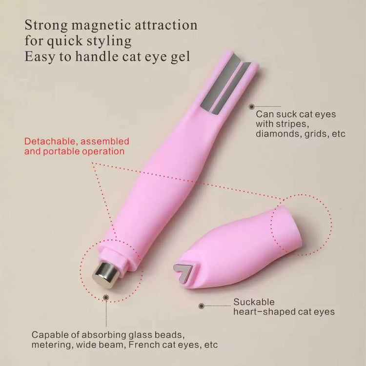 3 in 1 Cat Eye Nail Magnetic Stick Love Heart Snake Pattern French Cat Eye Nail Magnet UV Gel Polish Effect Manicure Design Tool