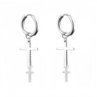 Long Hanging Crosses Leaves Pendants Hoops Woman Earrings Man Vintage Stainless steel Hip Hop Ear Piercing Jewelry Accessories PlatiNum