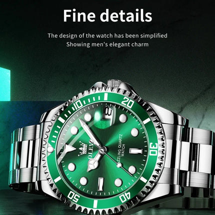 OLEVS 5885 Orologio da uomo Orologio al quarzo impermeabile di marca originale Cinturino in acciaio inossidabile Data automatica Orologi da regalo da uomo per uomo platinumshop
