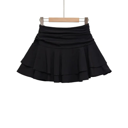 ETJ 2025 Sommer Damen Neue Mode Sexy Hot Girl Stil Rüschen gestapelt Dekoration Rock Hose Kurze Mid-Waist
