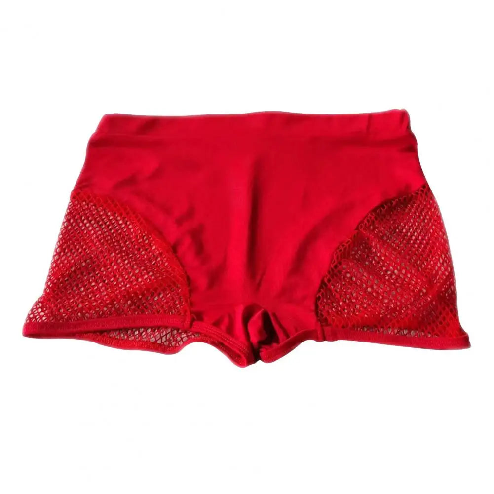 2025 Sexy Booty Yoga Shorts for Women High Waist Workout Gym Shorts Mesh Tulle Spliced Mini Hot Pants for Pole Dance Gym Yoga