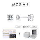 MODIAN 5 Sizes D Color Moissanite Earrings 925 Sterling Silver Sparkling Luxury Stud Earrings For Women Wedding Fine Jewelry PlatiNum