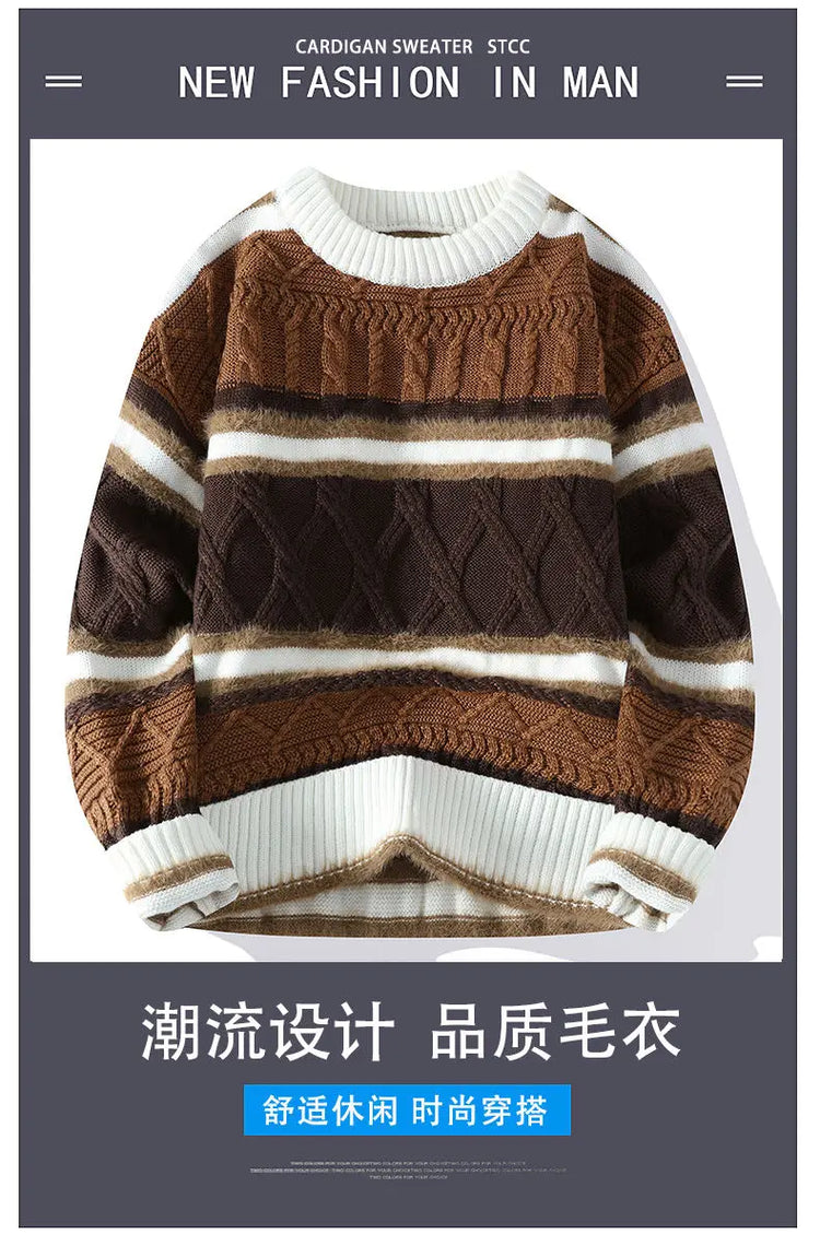 2024 winter new arrival korean style thicken mens warm sweater men fashion sweaters Men's wool pullovers male full size M-3XL