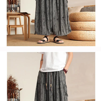 Primavera 2026 Nuovi Pantaloni Larghi da Uomo Vintage Casual Jogging, Pantaloni Harem Larghi Traspiranti da Uomo, Taglie Forti 8XL