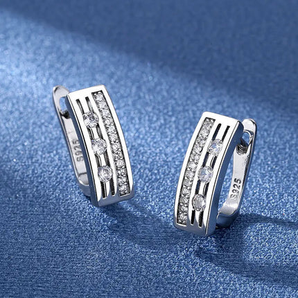 Orecchini in argento sterling 925 gioielli di alta qualità retrò modello semplice orecchini con zirconi bianchi viola vendita calda platinumshop