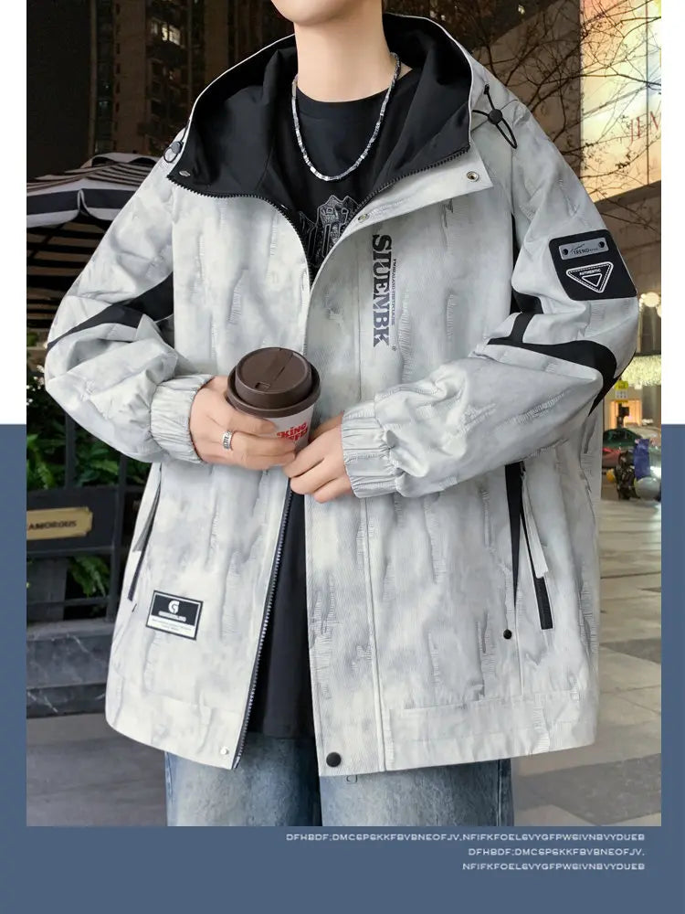 Fashion 2026 Spring Autumn Men's Casual Hooded Jackets Streetwear Windproof Coats Youth Outdoor Plus Size 4XL Hoody Top Clothing
