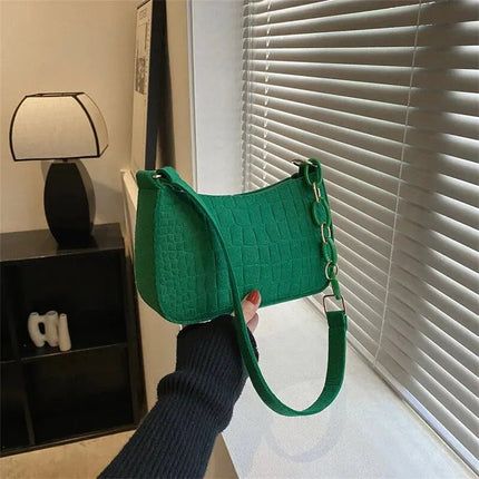 Lady Felt Armpit Design Luxury Tote Released Fashion Ladies Handbag Under Crescent Small Square Bag Lady Felt Armpit Design Luxu PlatiNum