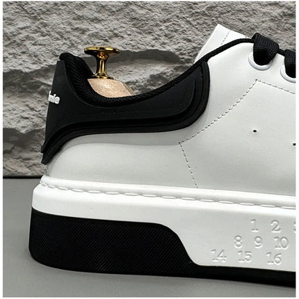Beige Leather Men's Loafers Lace-up Platform Casual Shoes for Man Low Top Comfortable Urban Shoes Men Light mocasines de hombre