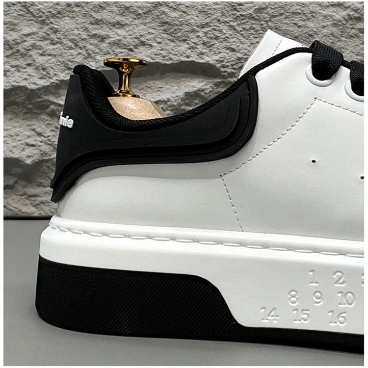 Beige Leather Men's Loafers Lace-up Platform Casual Shoes for Man Low Top Comfortable Urban Shoes Men Light mocasines de hombre