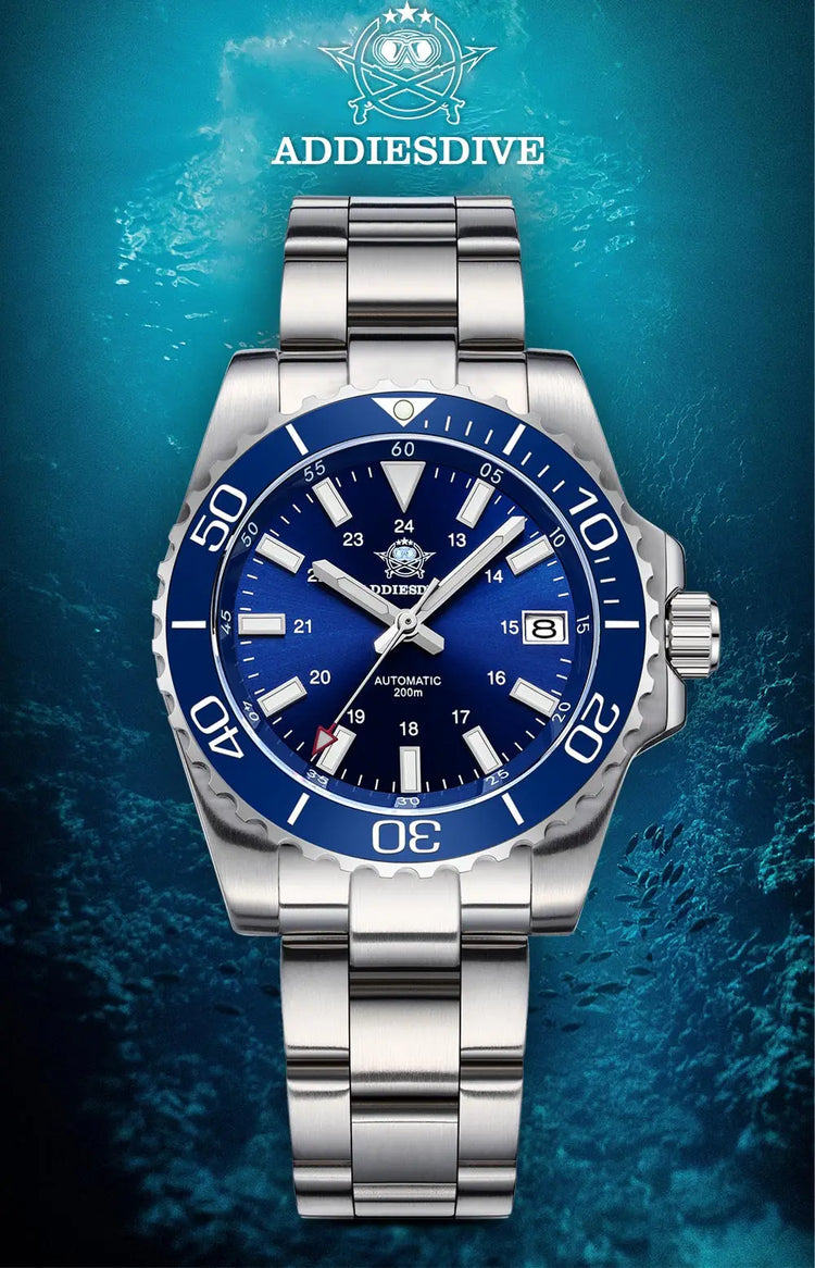 ADDIESDIVE Men's Watch 8215 Mechanical Sapphire Luminous Diving Watch 200m Ceramic Bezel Automatic Watch Clock Gift Watch AD2504