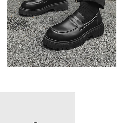 Mocassini STRONGSHEN scarpe da uomo in pelle con suola spessa scarpe da lavoro formali nere in stile britannico scarpe Casual Slip-On di lusso di moda