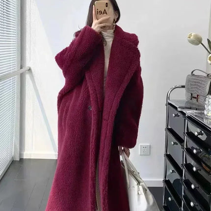 Max Teddy Coat 62% Alpaca 26% Wool 12% Silk Coat Winter Thicken Women's Coat
