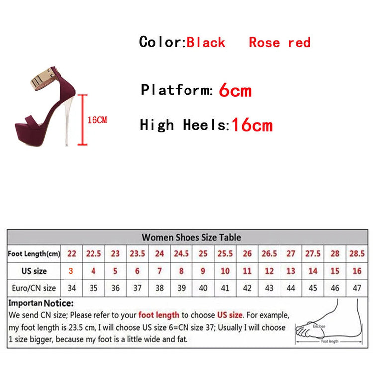 Liyke Fashion Design Metal Ankle Cover Strap Women Sexy 16CM Sandals Platform High Heels Party Club Stripper Pole Dance Shoes PlatiNum