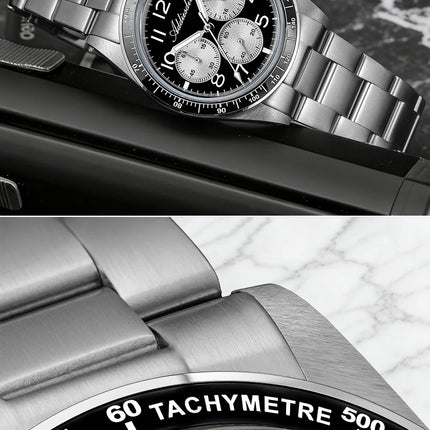 ADDIESDIVE New Chronograph 0S20 Quartz Wristwatch Luxury Men Watch Ceramic Bezel Domed Glass 100m Waterproof BGW9 Luminous