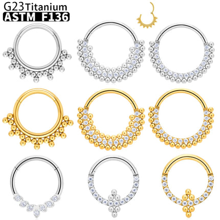 G23 Titanium Piercing Nose Ring Body Jewelry Hoop earings ASTM F136 Cartilage Tragus Diaphragm Titanium Hing PlatiNum