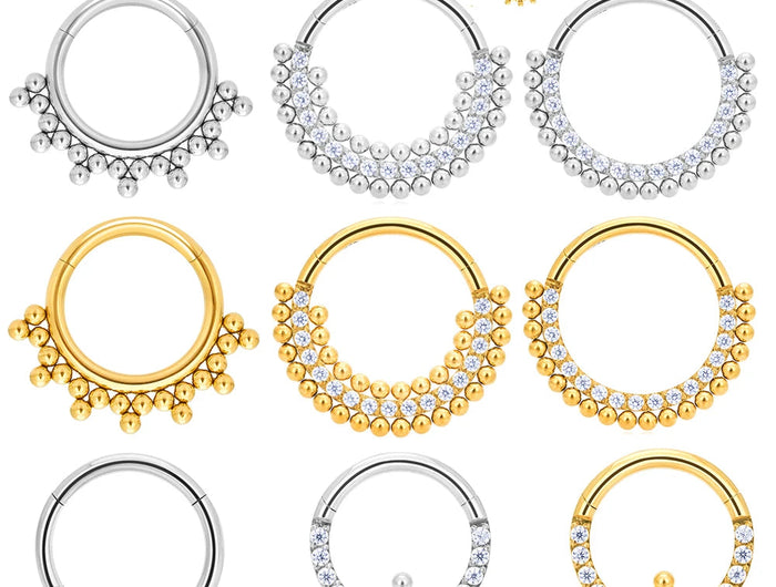 G23 Titanium Piercing Nose Ring Body Jewelry Hoop earings ASTM F136 Cartilage Tragus Diaphragm Titanium Hing PlatiNum