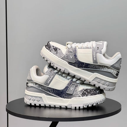 Autumn new trendy brand chubby shoes lace-up low-top casual thick-soled shoes