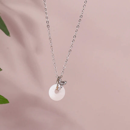 Y2K Crystal Butterfly Heart Necklace Fashion Kpop Shiny Clavicle Chain Necklaces for Women Girls New Trend Party Gifts Jewelry PlatiNum