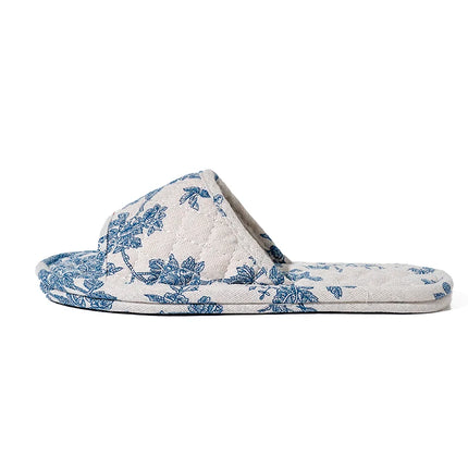 New Home Slippers Soft Cotton Floral Floor Shoes Fashion Lightweight Non-slip Indoor Slippers Couple Slippers for Bedroom