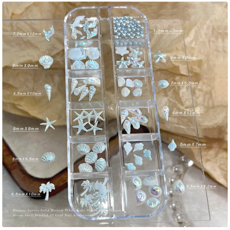 Ocean Starfish Shell Nail Charms Golden Silver Metal Nail Art Decoration 3D Nail Rivet Metallic Slice DIY Manicure Nail PartsY2K