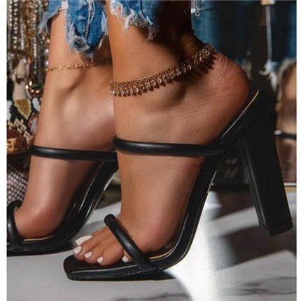 New Summer Sandals 2026 Elegant and Sexy High Heels, Solid Color, Simple and Fashionable with Buckle, Comfortable and Casual for Women