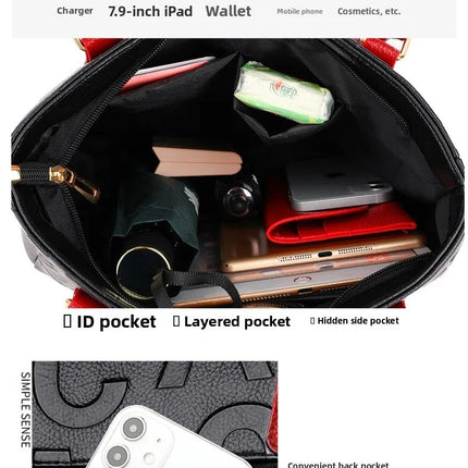 Ladies Large Capacity Leather Shoulder Bag 2025 New Style Urban Simple Tote Bag Women's Single Shoulder Bag Daily Match PlatiNum