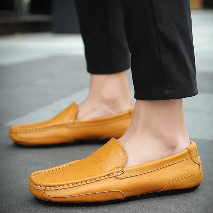 Mocassini in Pelle Traspirante, Scarpe Casual da Uomo, Slip-on Formali Italiane, Chaussure Homme