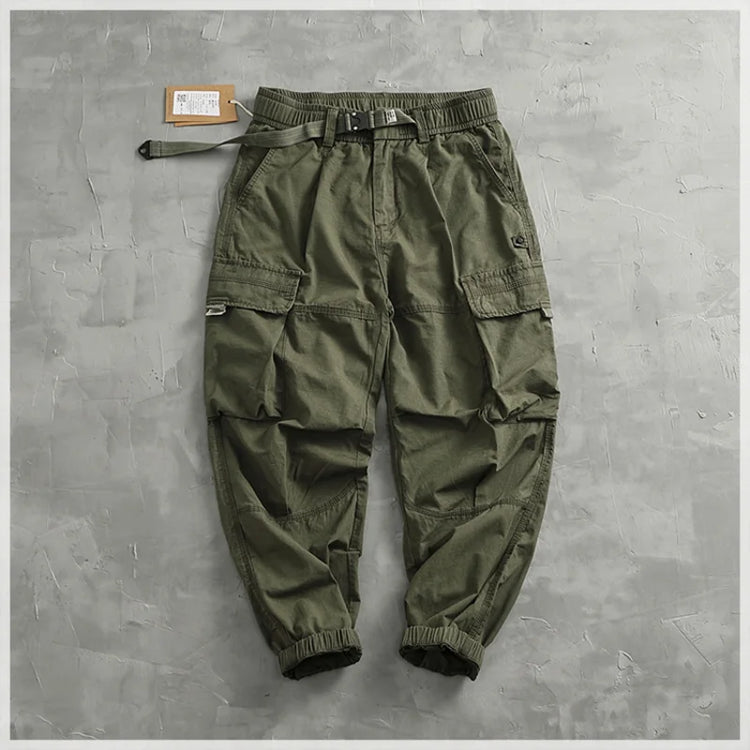 Men's corset casual pants loose 3D vertical cut retro military style outdoor scratch resistant multi-pocket cargo pants