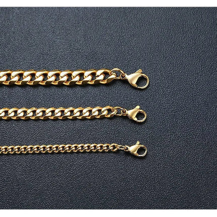 3-11MM Classic Cuban Chain Necklace for Men Women,Silver Black Gold Grey Color Stainless Steel Chains,Basic Punk Jewelry Gift PlatiNum
