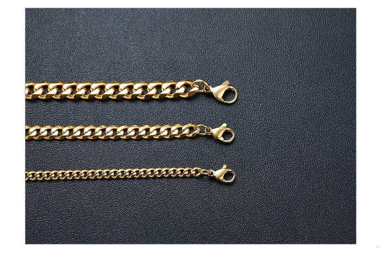 3-11MM Classic Cuban Chain Necklace for Men Women,Silver Black Gold Grey Color Stainless Steel Chains,Basic Punk Jewelry Gift PlatiNum