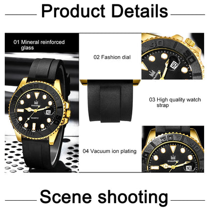 Orologio moda uomo orologio Casual Montre Homme Business Men orologio al quarzo calendario Green Water Wok Ghost Sport orologio da polso da uomo platinumshop