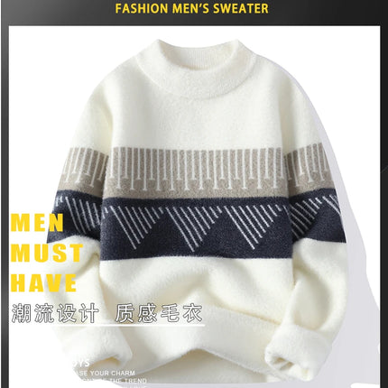 Fall Mens Christmas Cashmere Sweater O Neck Men Tops Quality Male Pullover Sweaters Thick Warm Pull Homme 2023