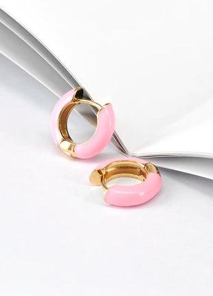 Lussuosa geometria 925 orecchio in argento sterling Ago rosa serie zircone orecchini a cerchio pendenti dolce moda regali di gioielli da sposa platinumshop