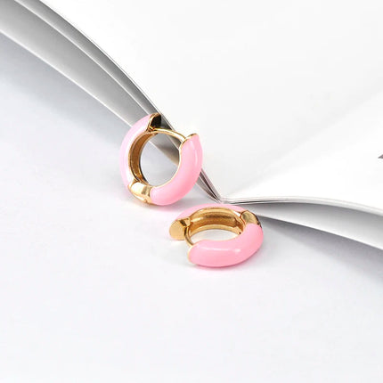 Lussuosa geometria 925 orecchio in argento sterling Ago rosa serie zircone orecchini a cerchio pendenti dolce moda regali di gioielli da sposa platinumshop