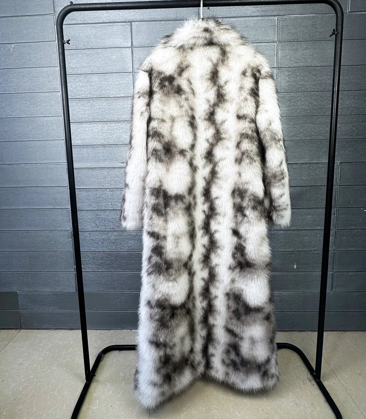 ZADORIN New 130cm Long Fluffy Faux Fox Fur Coat Woman Elegant Lapel Thick Warm Faux Fur Jacket Woman Winter Fur Coats Outerwears