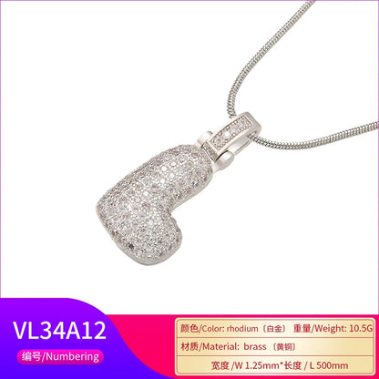 ZHUKOU Colore argento Bubble lettere iniziali collane 26 lettere pendenti collane per le donne Ottone CZ Gioielli all'ingrosso VL34