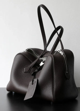Borsa da donna in pelle di vacchetta di alta qualità, semplice borsa a tracolla di grande capacità, borsa a spalla.