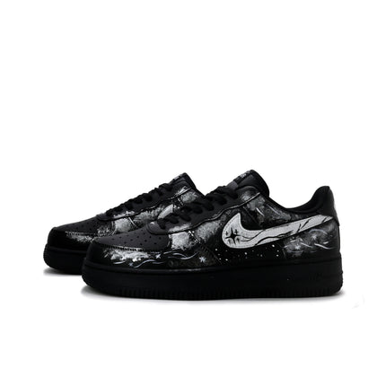 Nike Air Force 1 Night Legend Black Pu Low top Skateboard Shoes Unisex Absolute Black