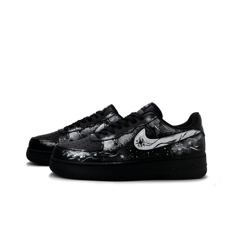 Nike Air Force 1 Night Legend Black Pu Low top Skateboard Shoes Unisex Absolute Black