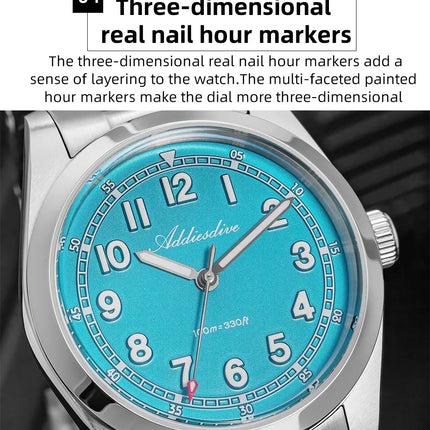 ADDIESDIVE 2026 New Men's Luxury Quartz Watch 100m Water Resistance Sapphire Crystal Japanese Movement BGW9 Blue Lume AD2521