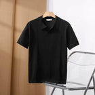 Polo da uomo slim fit tinta unita elasticizzata maglietta con colletto sexy moda trendy cotone casual top abiti estivi comodi elastici