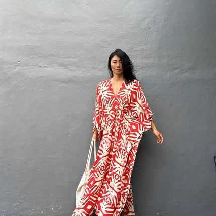 Abiti caftano da donna con scollo a V, costume da bagno estivo, copricostume caftano, abiti da spiaggia maxi taglie forti platinumshop